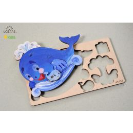 UGears 3D Colouring Whale Wooden Model Kit