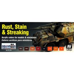Vallejo Rust Stain and Streaking Set of 8 Acrylic Paint Colours
