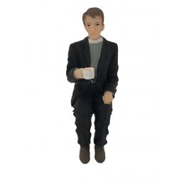 Vicar Taking Tea Resin Doll 1:12 Scale Figurine for Dolls House