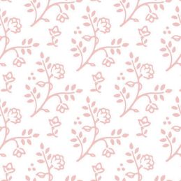 Julia Pink on White Wallpaper for 12th Scale Dolls House