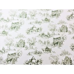 Toile de Jouy Green Wallpaper for 12th Scale Dolls House