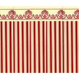 1/12th Scale Dolls House Majestic Red Cream Wallpaper