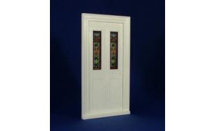 Stained Glass Victorian Small Front Door for 1/12 Scale Dolls House
