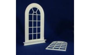 Georgian 16 Pane Window with Rounded Top for 1/12 Scale Dolls House