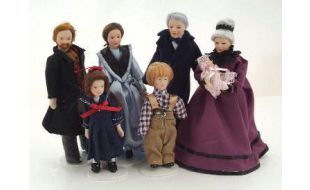 Porcelain Victorian Family for 12th Scale Dolls House