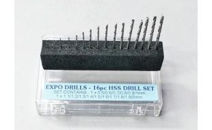 16 Piece HSS Drill Bit Set 0.5 - 2.0mm in Handy Storage Box