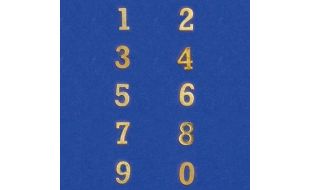 Brass 0 - 9 Number Set for 12th Scale Dolls House