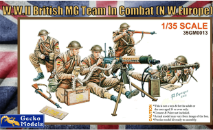 Gecko 1/35 Scale W.W.II British MG Team In Combat N.W. Europe Figures Model Kit