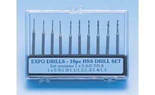 Expo 10 Piece Drill Set 0.6 to 1.5mm