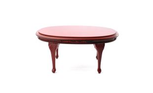 Queen Anne Oval Dining Table Mahogany for 12th Scale Dolls House