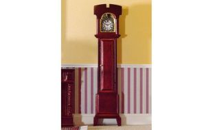 Mahogany Grandfather Clock Non-Working for 12th Scale Dolls House