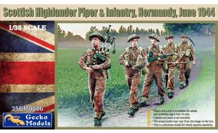 Gecko 1/35 Scale Scottish Highlander, Piper and Infantry Figures Model Kit
