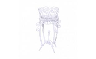 Large White Wire Jardinière for 12th Scale Dolls House