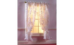 Off White Lace Curtains On Rail for 12th Scale Dolls House