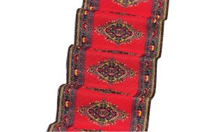 Red Motif Stair Carpet for 12th Scale Dolls House