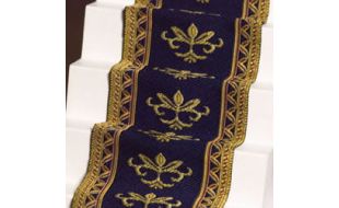Navy With Gold Detailing Stair Carpet for 12th Scale Dolls House