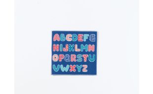 Colourful Blue Alphabet Rug for 12th Scale Dolls House