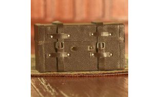 Brown Leather Suitcase/ Trunk for 12th Scale Dolls House