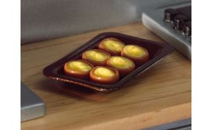 Yorkshire Puddings on Baking Tray for 12th Scale Dolls House
