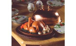Roast Turkey with Dome Cover for 12th Scale Dolls House