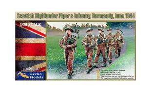 Gecko 1/35 Scale Scottish Highlander, Piper and Infantry Figures Model Kit