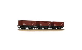 Branchline BR 16T Steel Mineral Top Flap Doors 3-Wagon Pack BR Bauxite (TOPS) OO Gauge