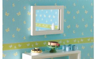 White Framed Mirror for 12th Scale Dolls House