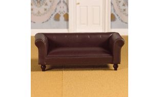 Brown Leather Sofa for 12th Scale Dolls House