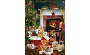 Cobble Hill Christmas Kittens 1000 Piece Jigsaw