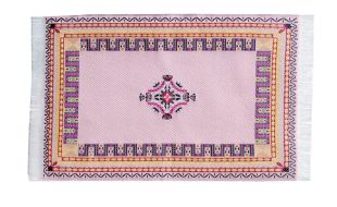 Pink Woven Rug for 12th Scale Dolls House