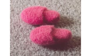 Pink Cosy Slippers for 12th Scale Dolls House