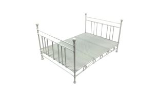 White Wire Double Bed for 12th Scale Dolls House