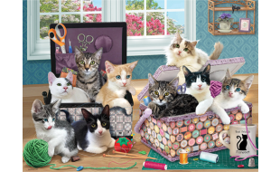 Cobble Hill Crafty Kittens 500 Piece Jigsaw