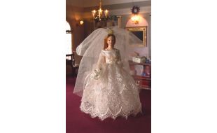 Grace The Bride Poseable Porcelain Doll for 12th Scale Dolls House