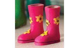 Floral Wellies for 12th Scale Dolls House