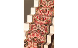 Red and Cream Stair Carpet for 12th Scale Dolls House