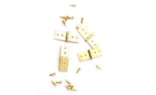 4 Brass Hinges With Pins for 12th Scale Dolls House