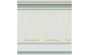 Blue Grey Panelling Wallpaper for 1/12 Scale Dolls House