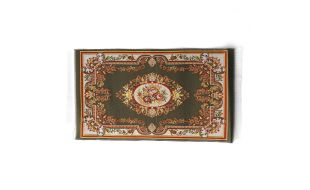 Green Victoria Rug for 12th Scale Dolls House