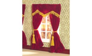 Plush Red Velvet Curtains for 12th Scale Dolls House