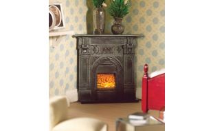 Black Corner Fireplace for 12th Scale Dolls House