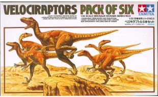 Tamiya 1/35 Scale Pack of 6 Velociraptors Model Kit