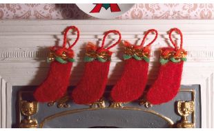 Felt Christmas Stockings (4) for 12th Scale Dolls House