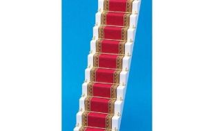Red and Gold Edged Stair Carpet for 12th Scale Dolls House
