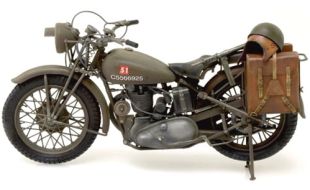 Italeri Triumph 3HW 1:9 Scale Military Solo Motorcycle Kit 7402 