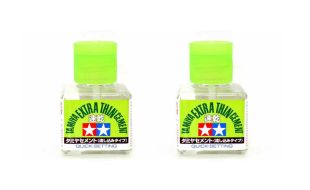 TWIN PACK - Tamiya 87182 Extra Thin Liquid Cement Adhesive Quick Set (40ml)