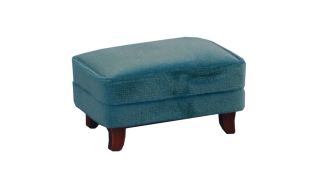 Teal Modern Footstool for 12th Scale Dolls House