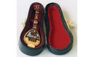 Mandolin with Luxury Black Case for 12th Scale Dolls House