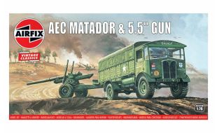 Airfix 1/76 Scale AEC Matador and 5.5" Gun Model Kit