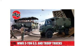 Airfix 1:76 Scale WWII 3-Ton G.S. and Troop Trucks Model Kit